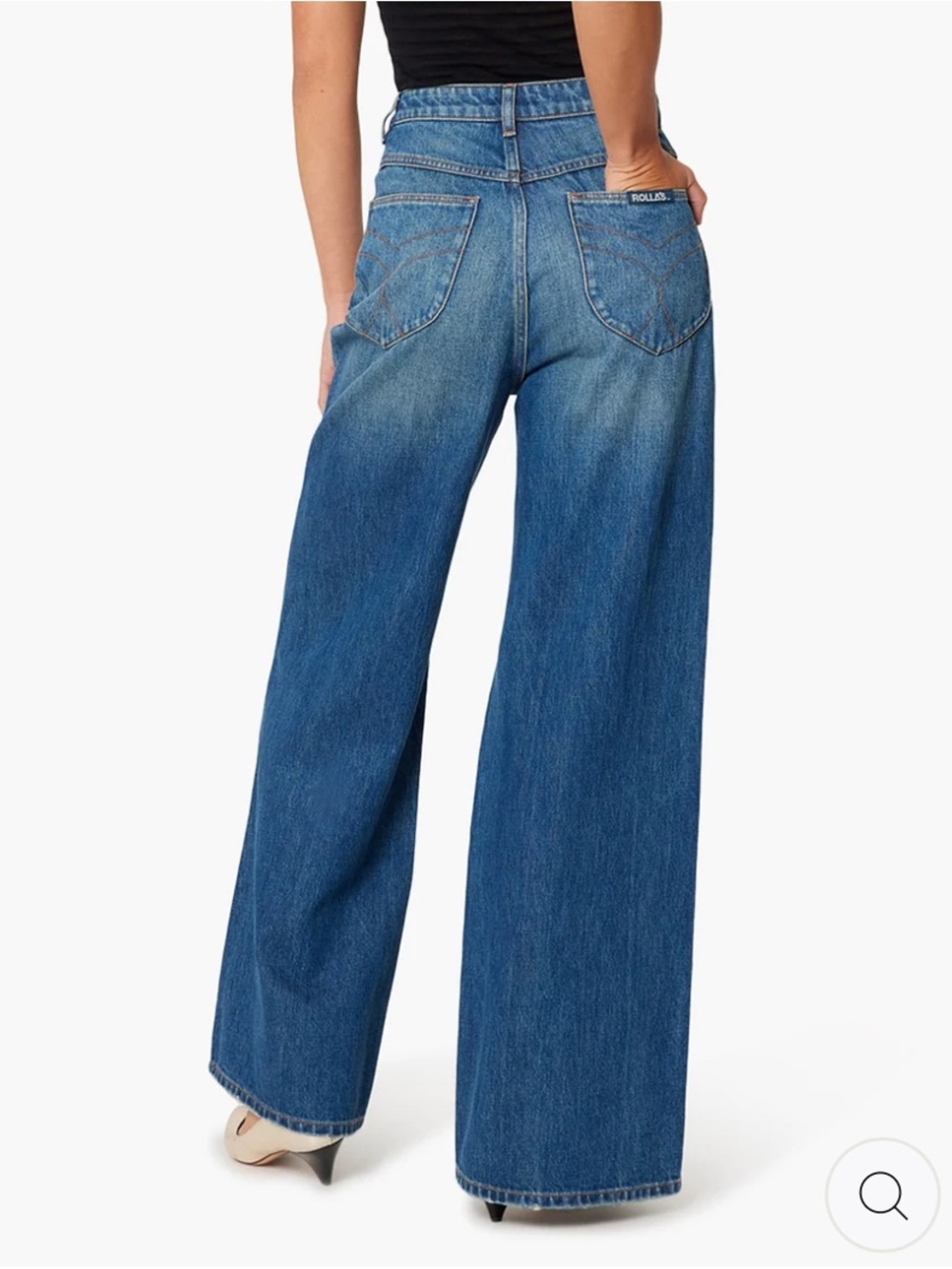 Free People High-Rise Wide Leg Blue Denim Jeans